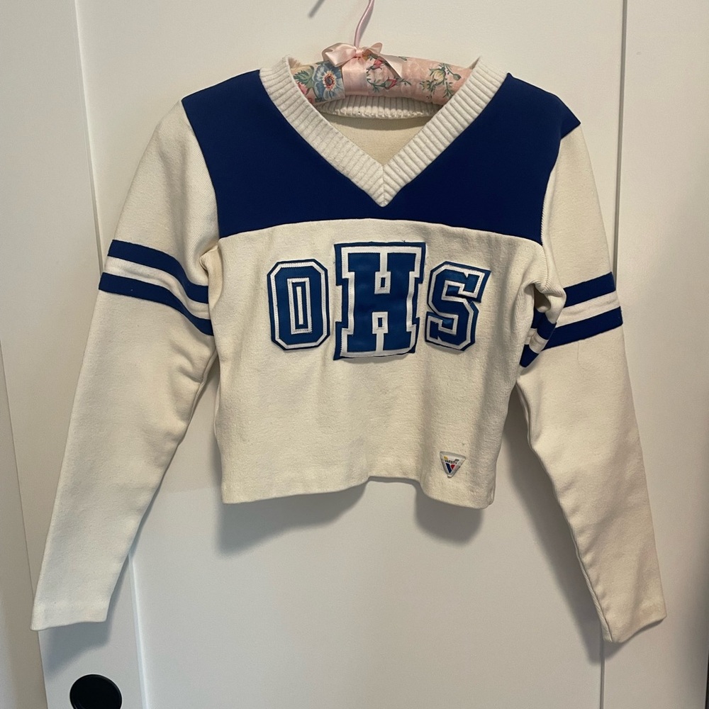 vintage varsity cheerleader long sleeve top
